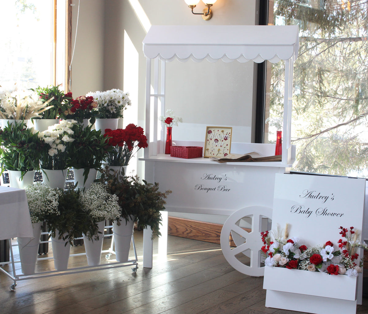 Flower Bar- Display Cart Rental - Bloom Bar- We Deliver and Set Up ...
